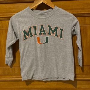 Miami U Gildan Child S, long sleeve tee Gray